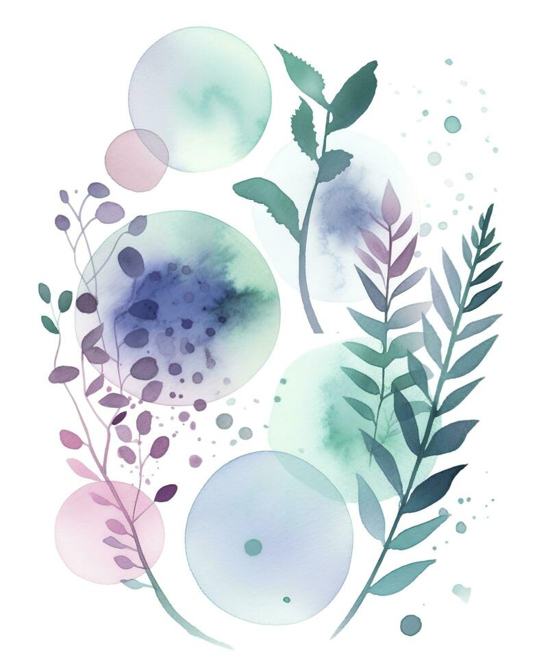 Seamless pattern with leaves. Watercolor illustration , generate ai photo