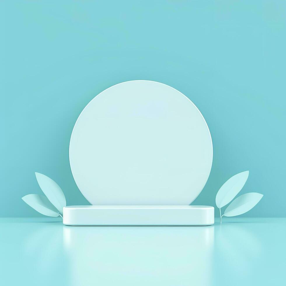 Minimal background. podium and blue background for product presentation. 3d rendering illustration. Luxury podium for product presentation 3d render, generate ai photo