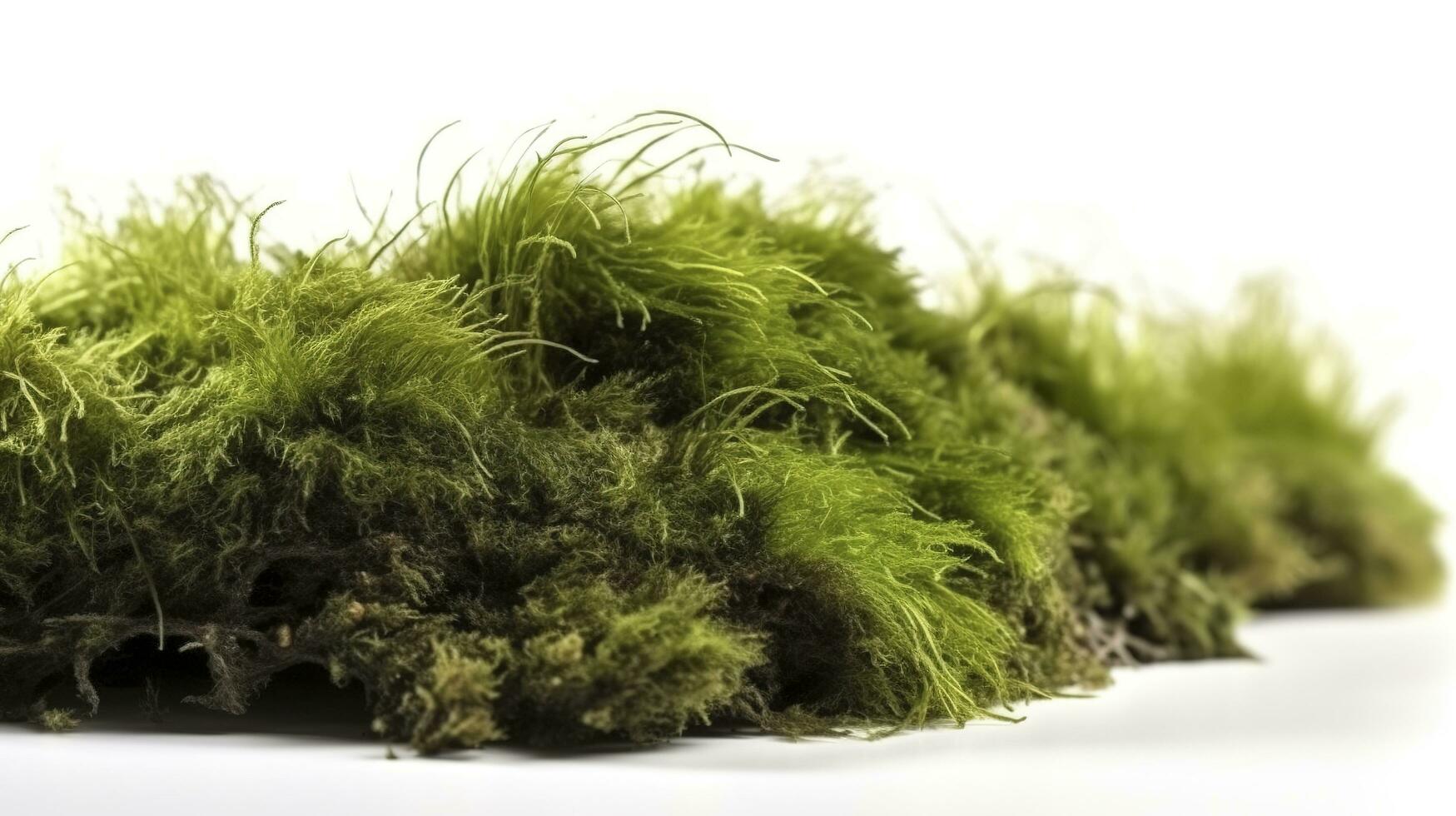 Green moss with grass isolated on white background, generate ai photo