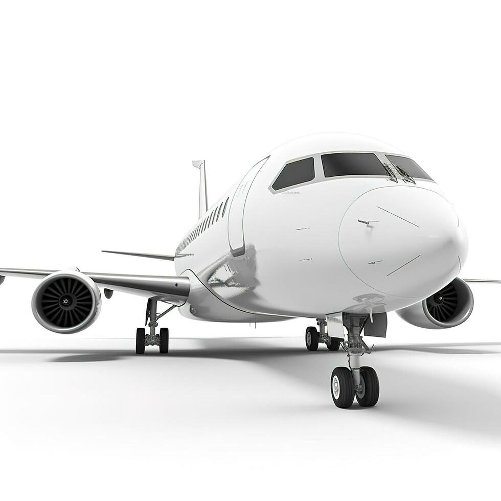 Airplane isolated on white background, generate ai photo