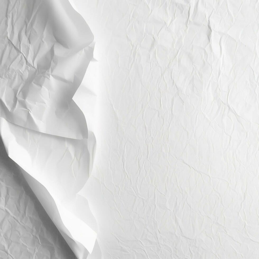 White paper texture isolated on white background, generate ai photo