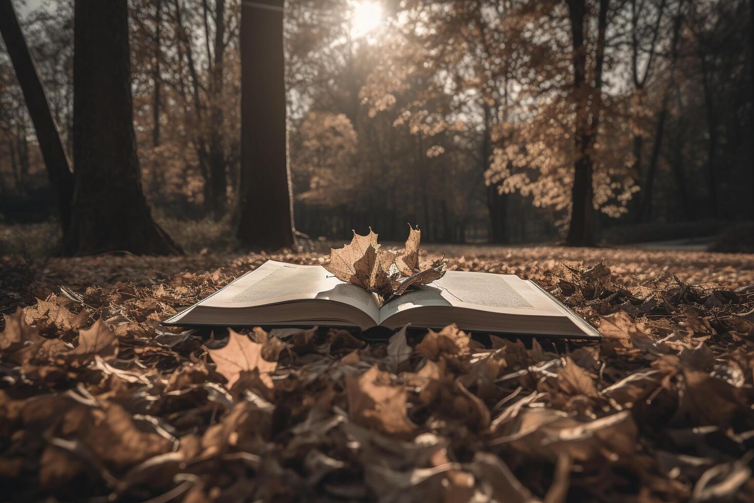 Open book revealing the jungle. Eco concept. photo