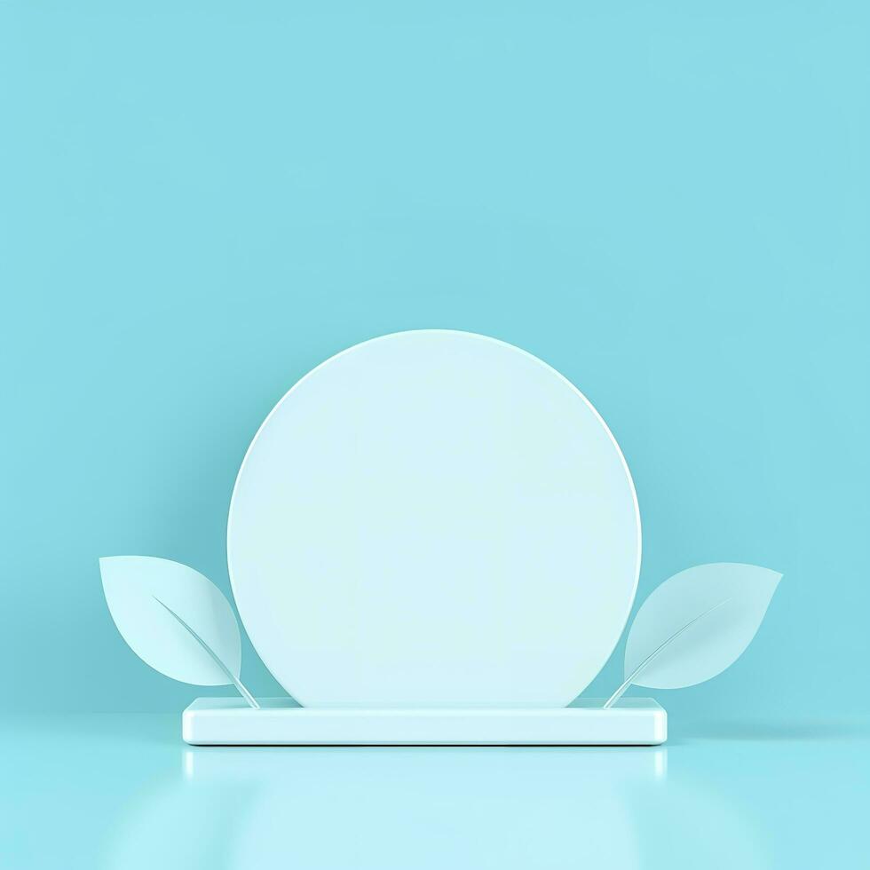 Minimal background. podium and blue background for product presentation. 3d rendering illustration. Luxury podium for product presentation 3d render, generate ai photo