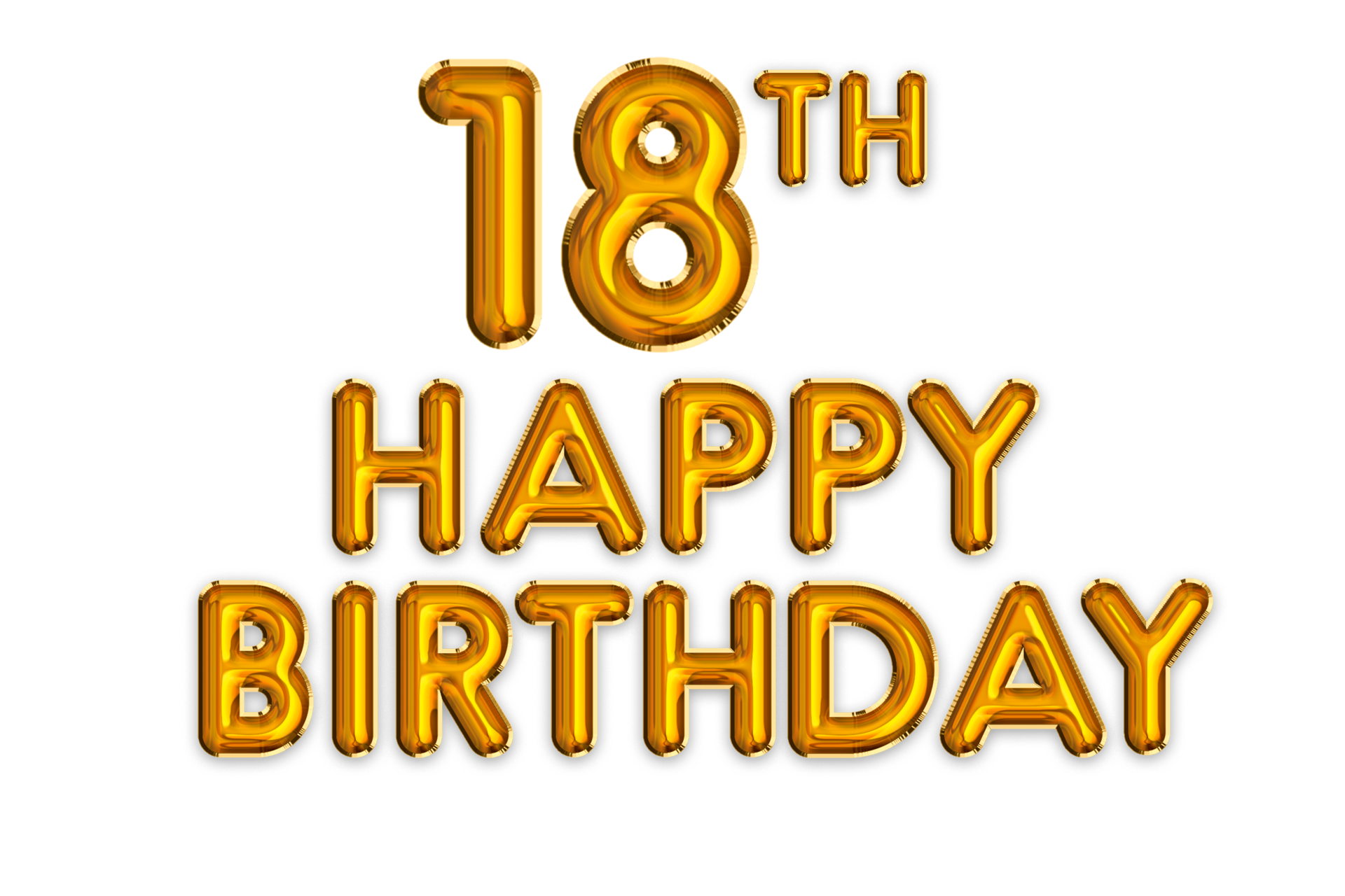 Happy 18th Birthday Gold Balloon 24483917 PNG