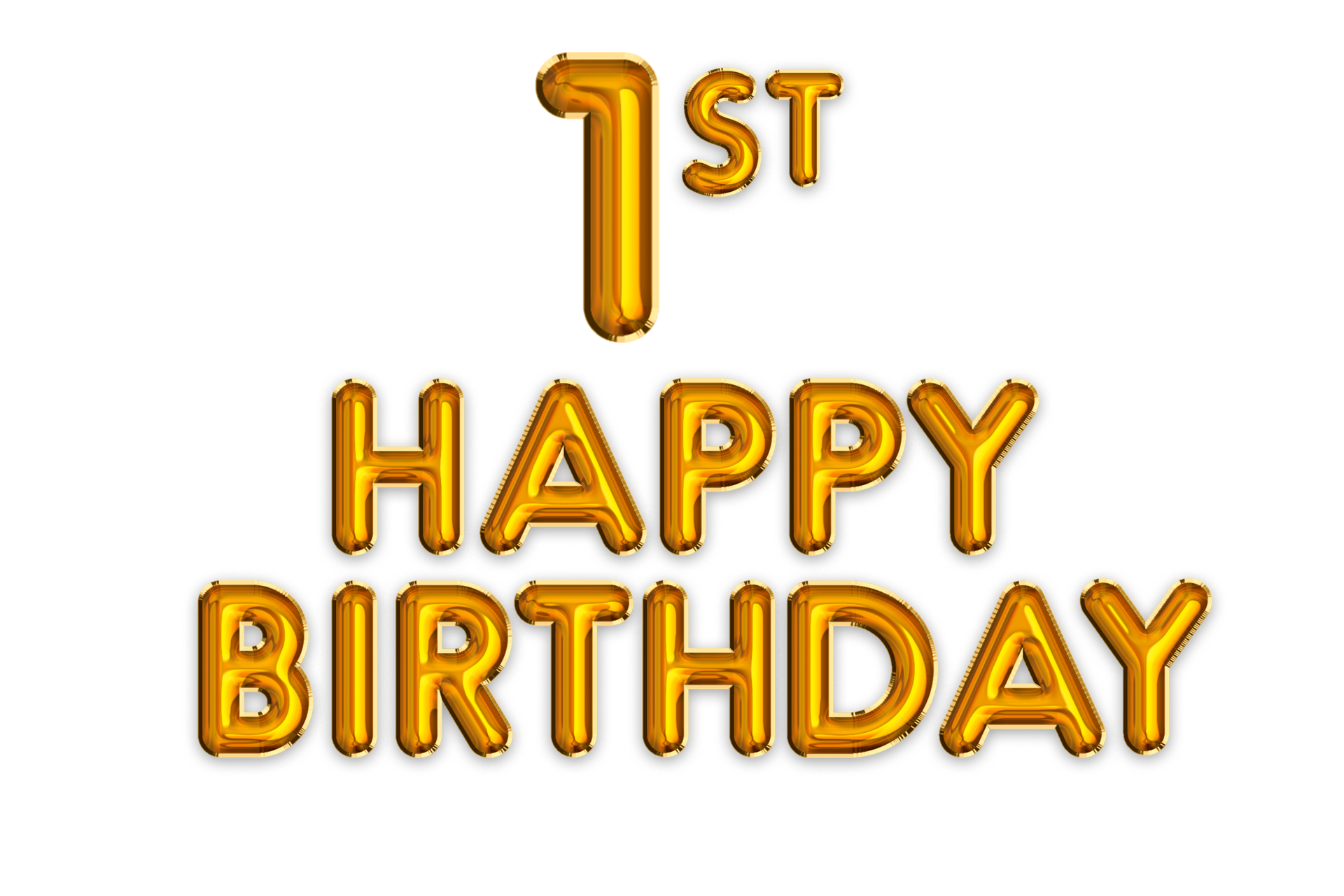 Happy 1st Birthday Gold 24483926 PNG