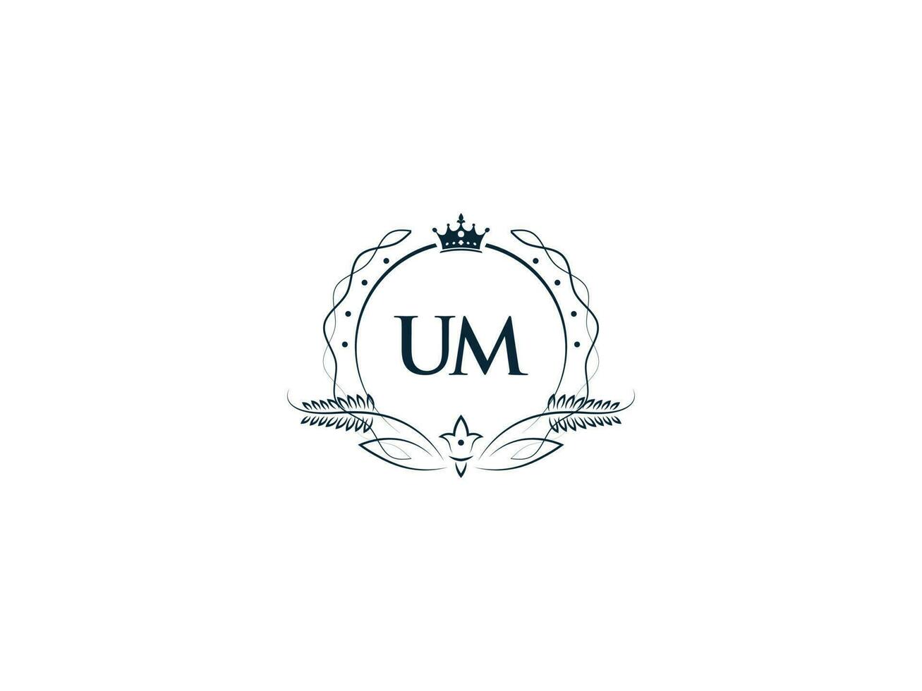 inicial um mínimo lujo logo, minimalista real corona um mu logo icono vector Arte