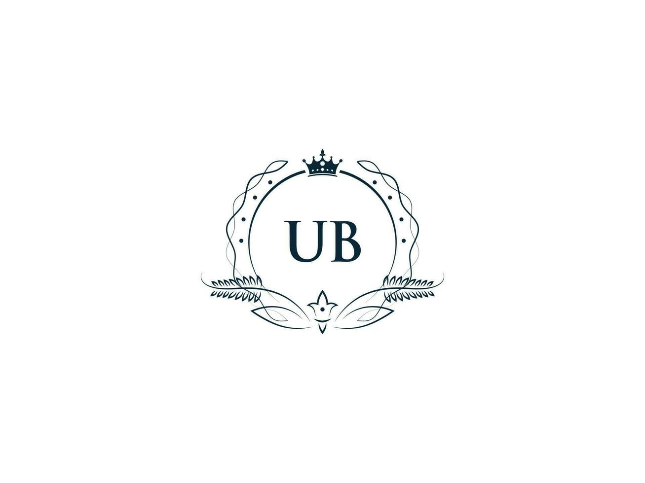 Initial Ub Minimal Luxury logo, Minimalist Royal Crown Ub bu Logo Icon Vector Art