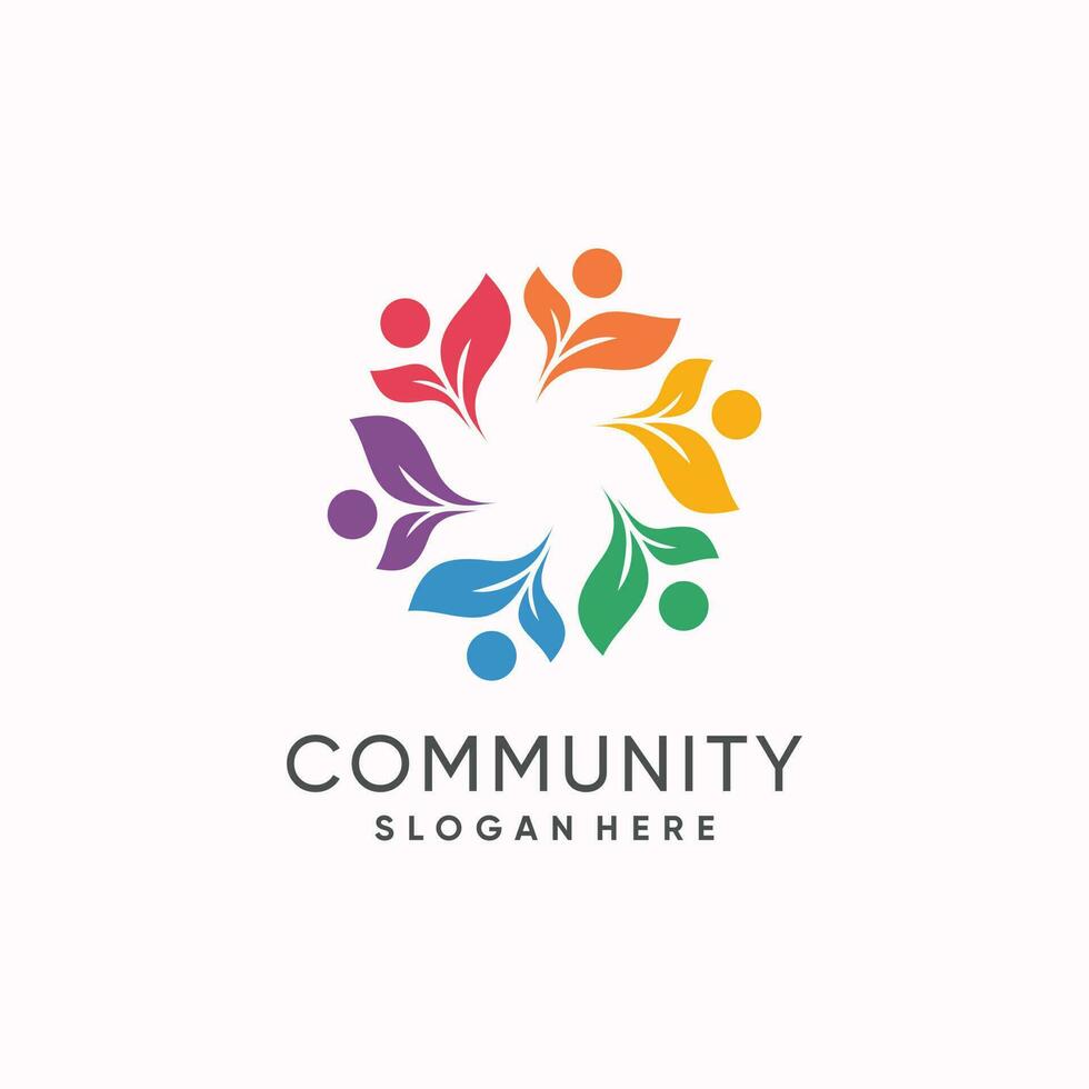 Community logo design idea with modern concept vector