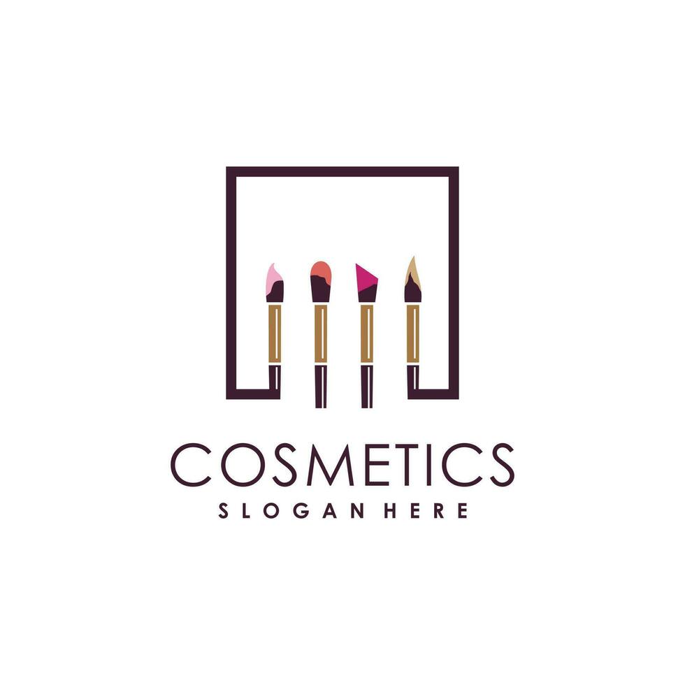 Makeup logo design with modern unique style idea vector