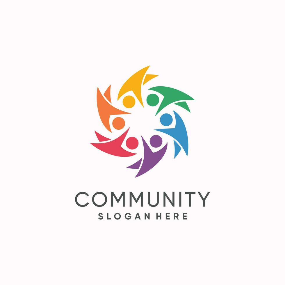 Community logo design idea with modern concept vector