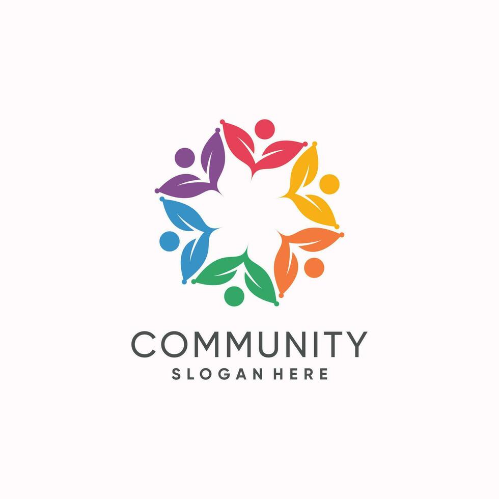 Community logo design idea with modern concept vector