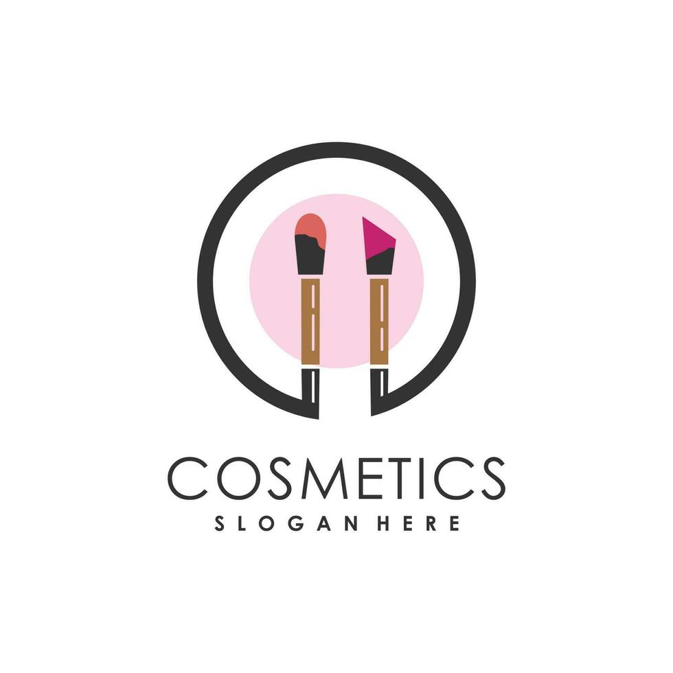 Makeup logo design with modern unique style idea vector