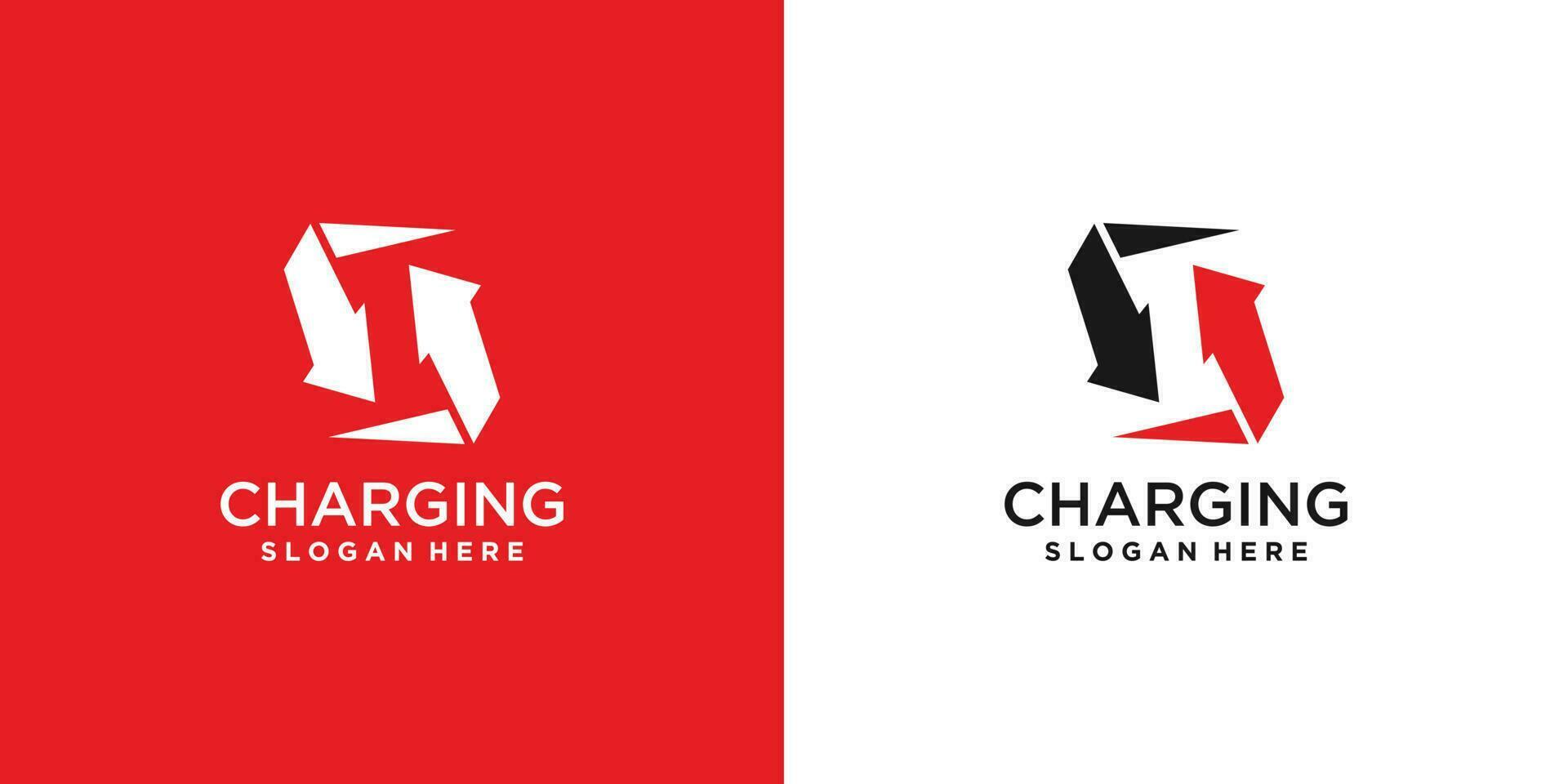 Charging logo design vector with abstract letter S style