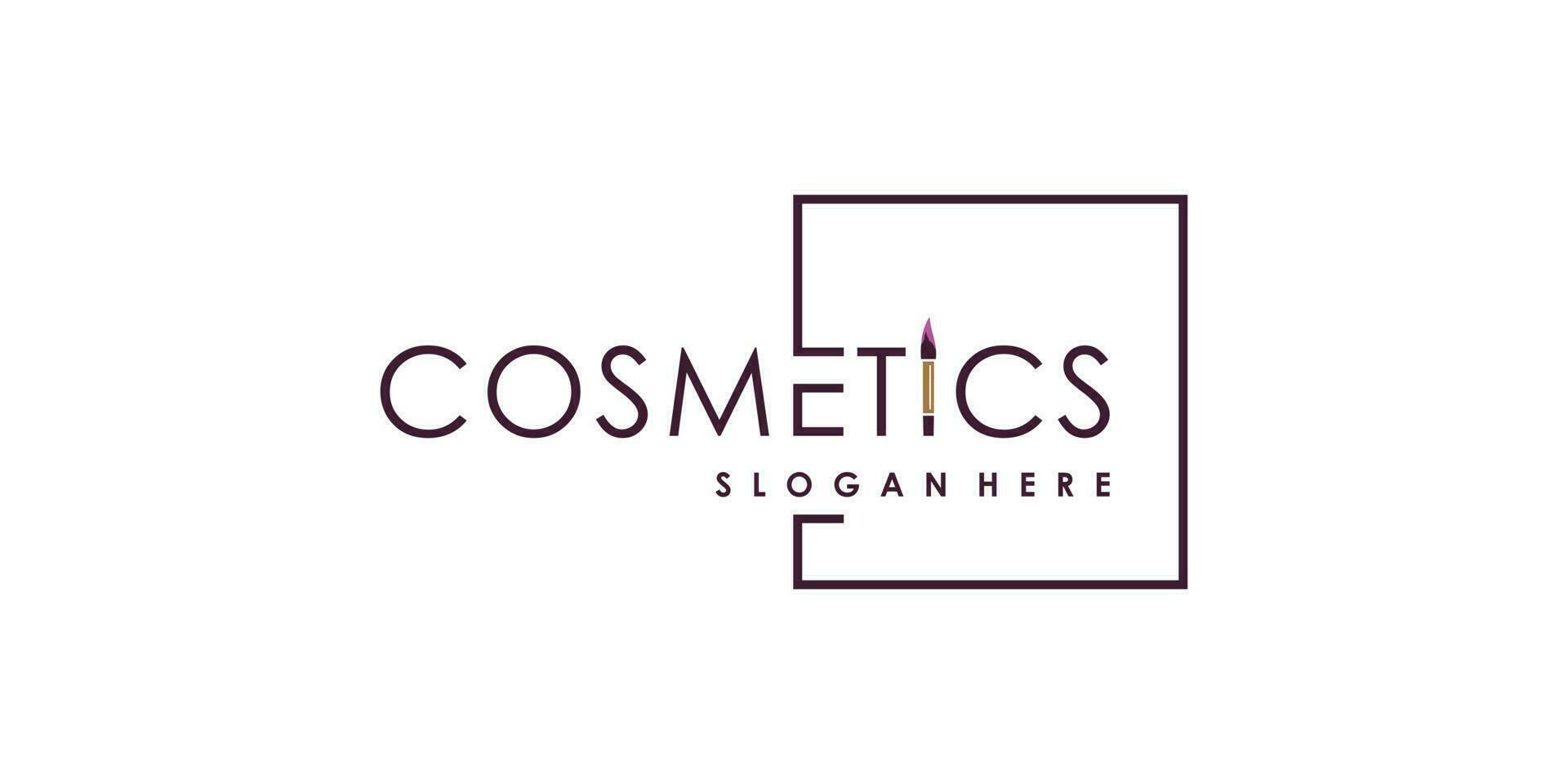 Makeup logo design with modern unique style idea vector
