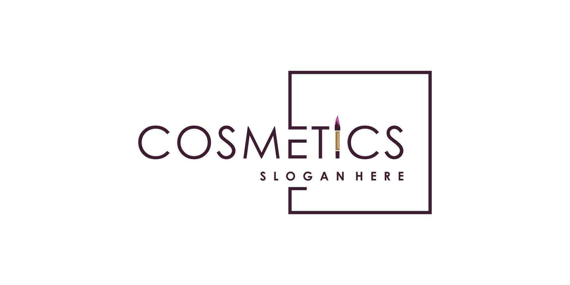 maquillaje logo diseño con moderno único estilo idea vector