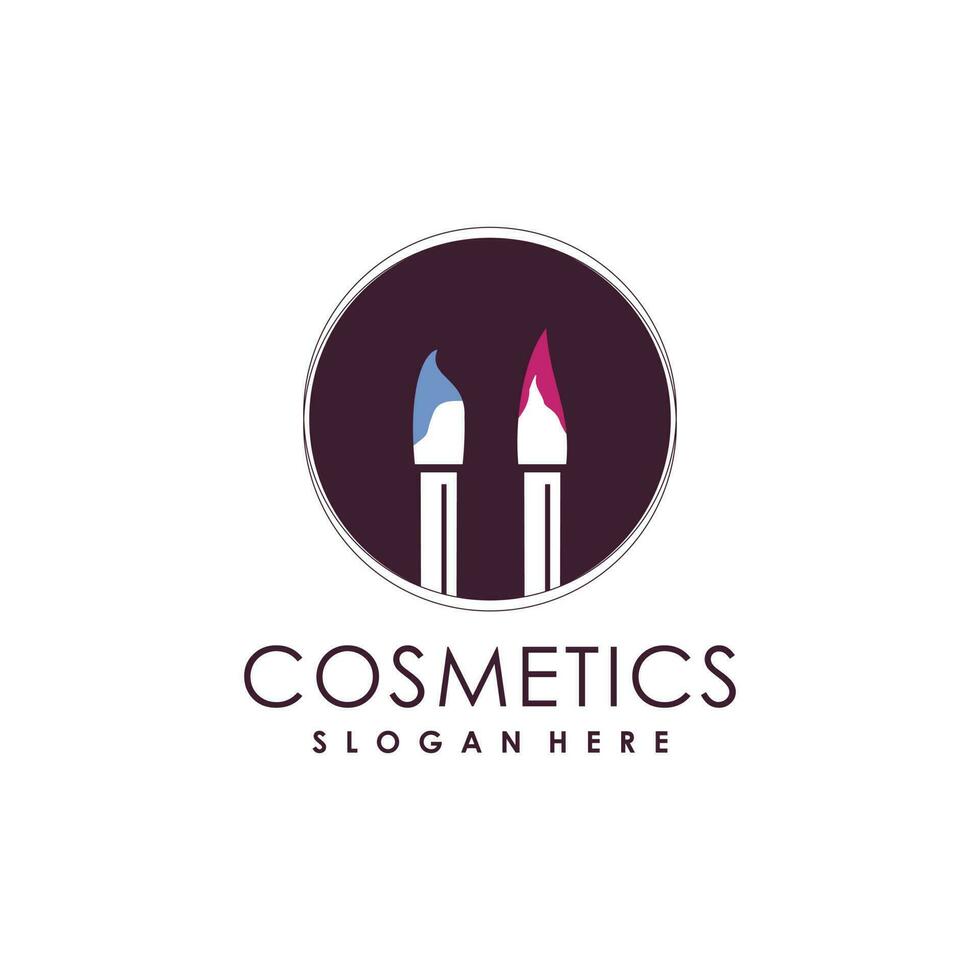 maquillaje logo diseño con moderno único estilo idea vector