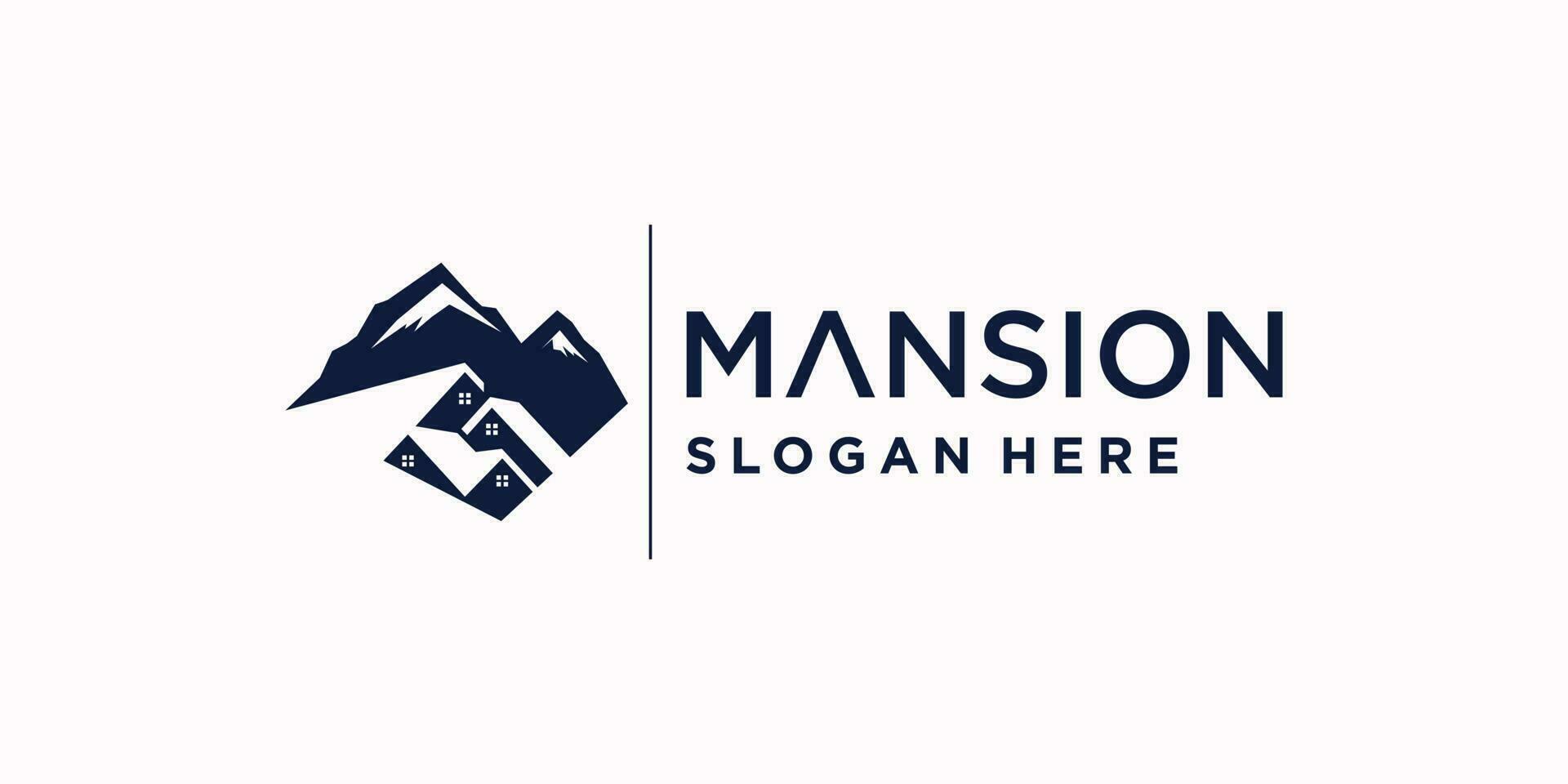 Mansion logo design idea with modern concept vector