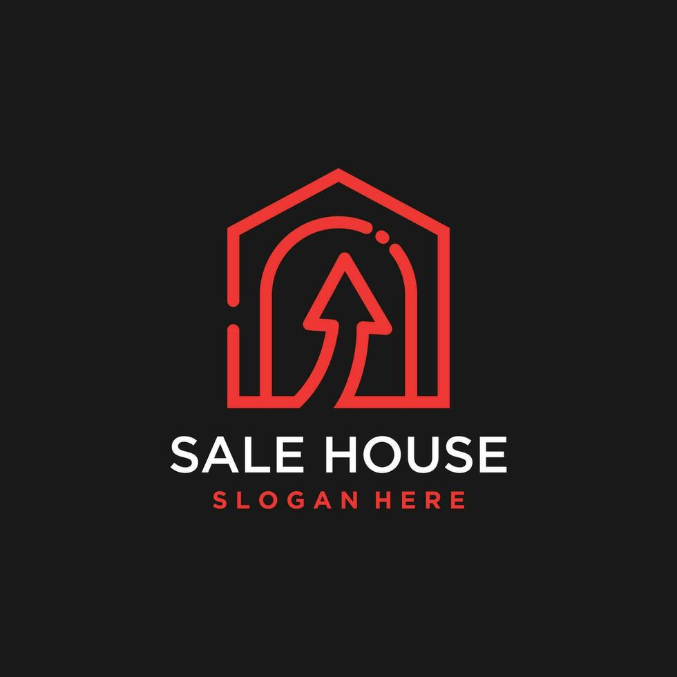 House investment logo vector with creative arrow style