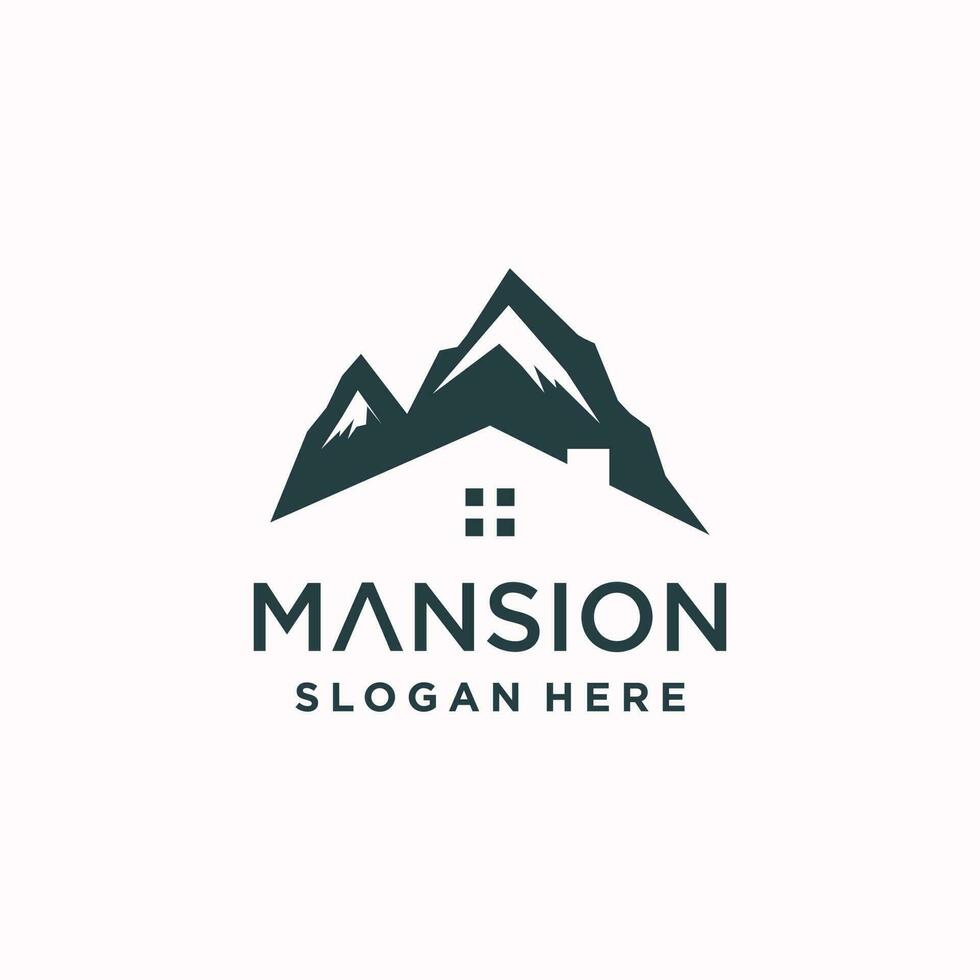 Mansion logo design idea with modern concept vector