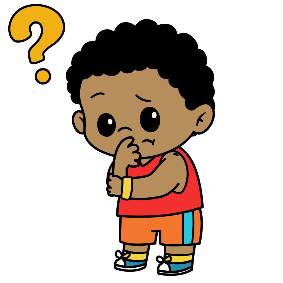 Cartoon Kids Boy Question Isolated Free PNG Free PNG