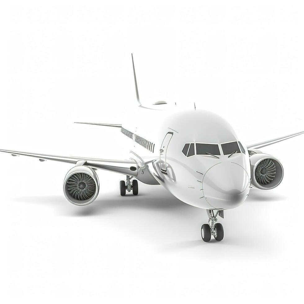 Airplane isolated on white background, generate ai photo