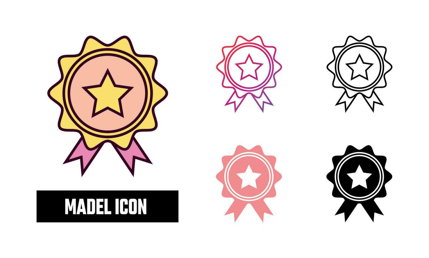 Medal Icon Set Vector Illustration