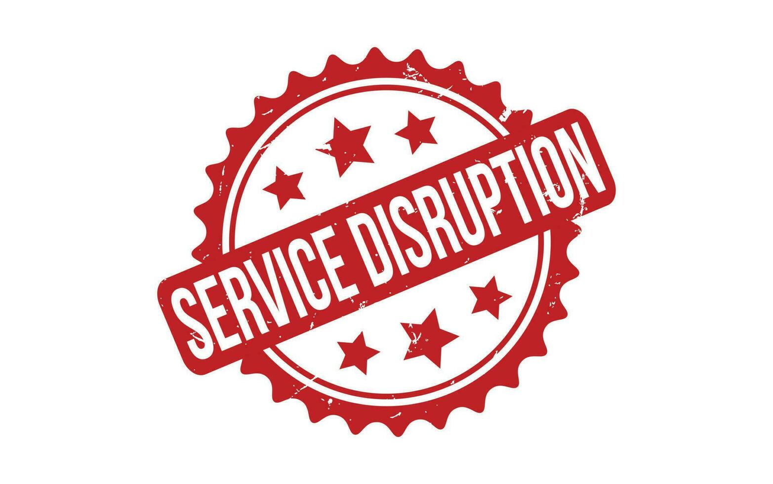 Red Service Disruption Rubber Stamp Seal Vector