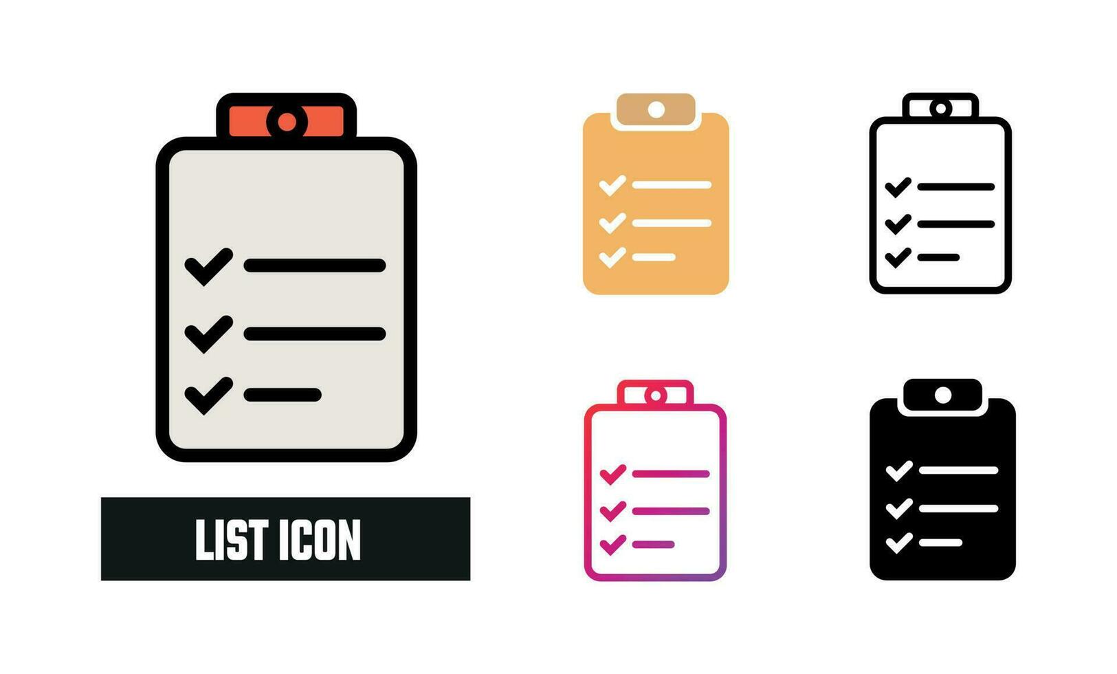 List Icon Set Vector Illustration