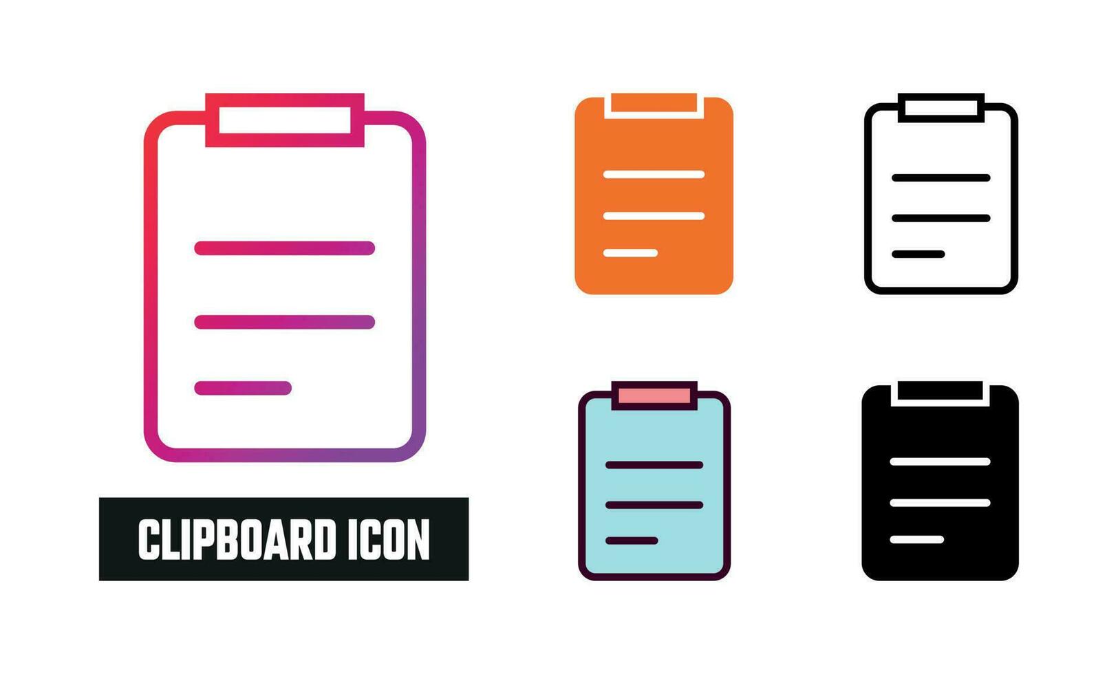 Clipboard Icon Set Vector Illustration