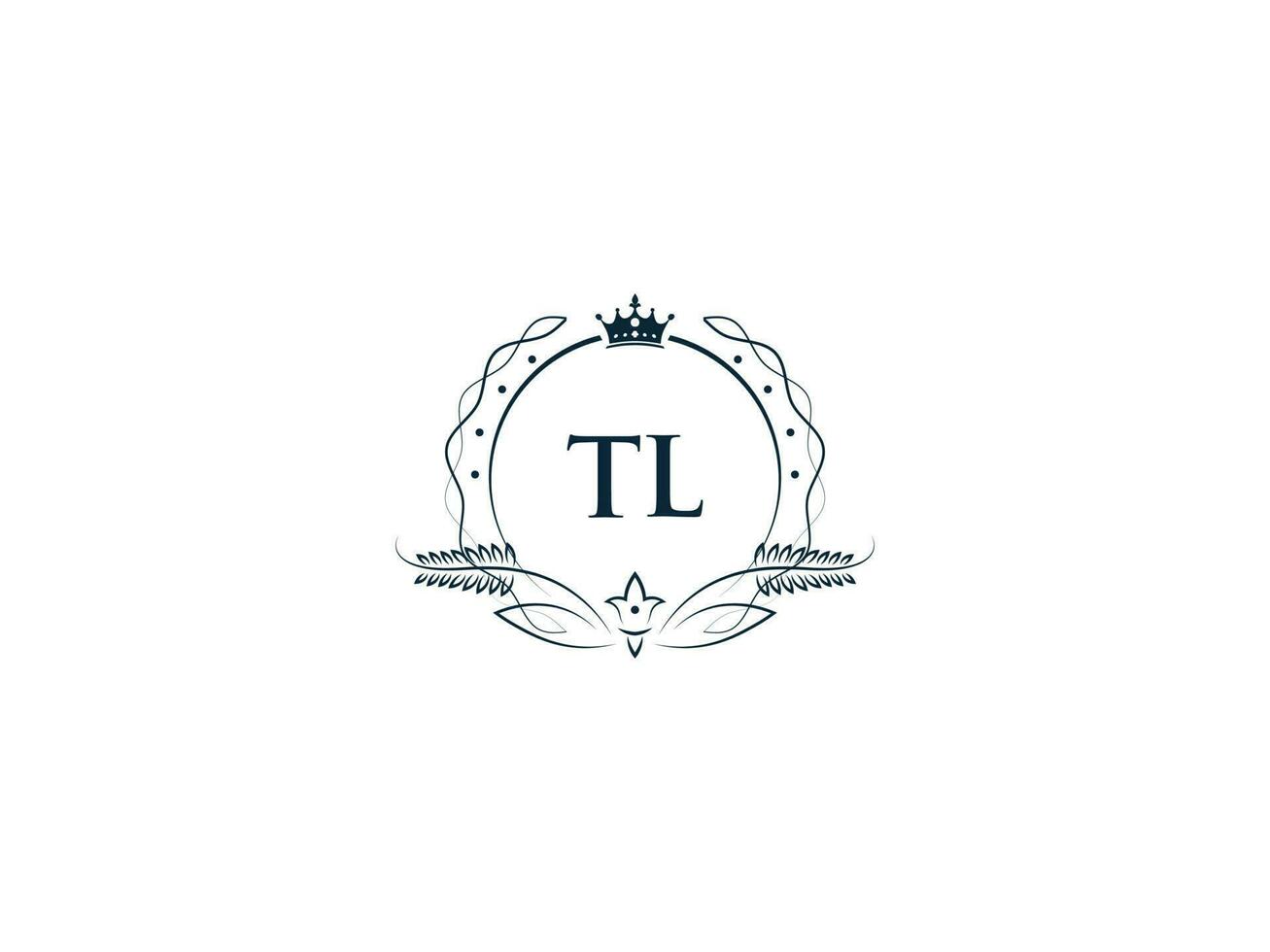 Initial Royal Tl Logo Icon, Minimalist Tl lt Crown Logo Icon Vector