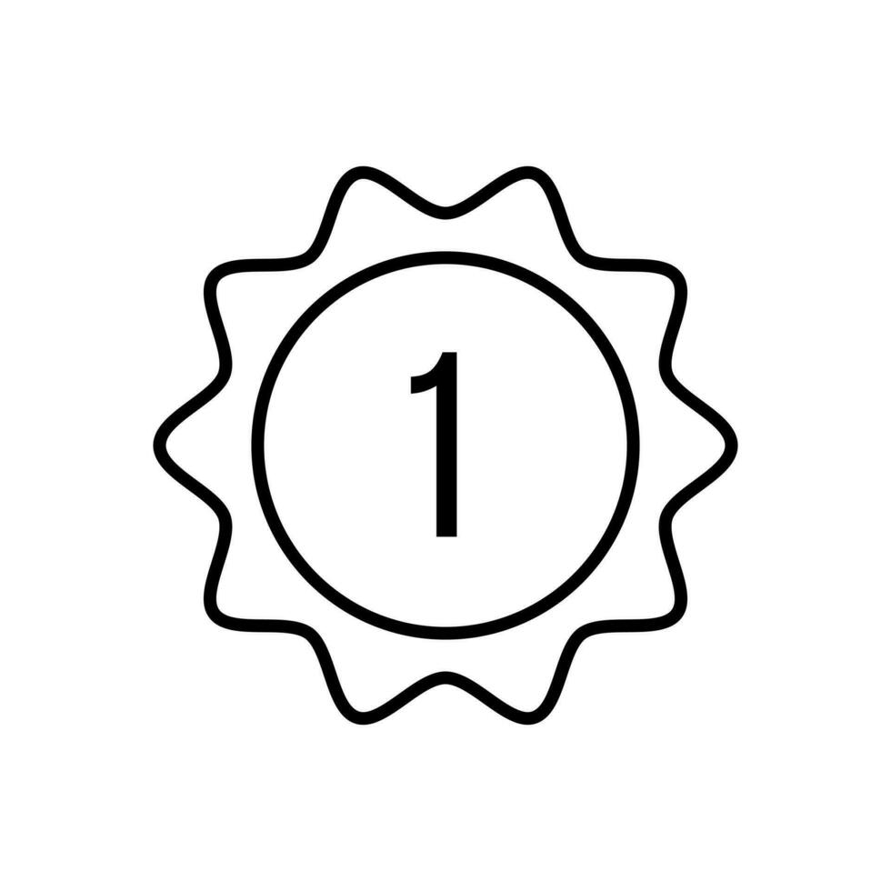 Medal Lineal Icon Symbol Vector. Black Outline Medal Icon vector