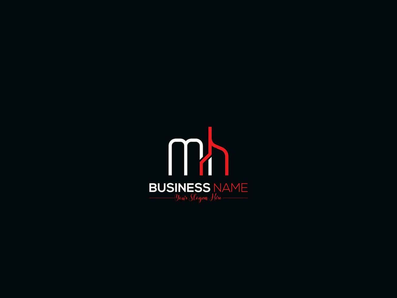Minimal Mh Logo Icon, Creative MH Logo Letter Design For Business vector