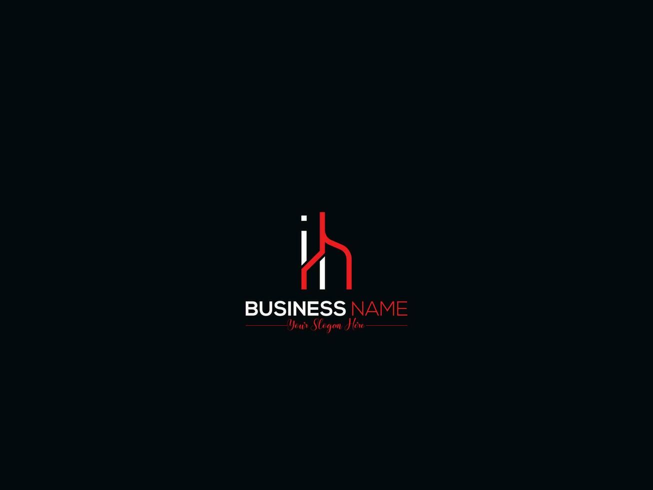 Initial Luxury Ih Letter Logo, Business Ih Logo Icon Vector Stock