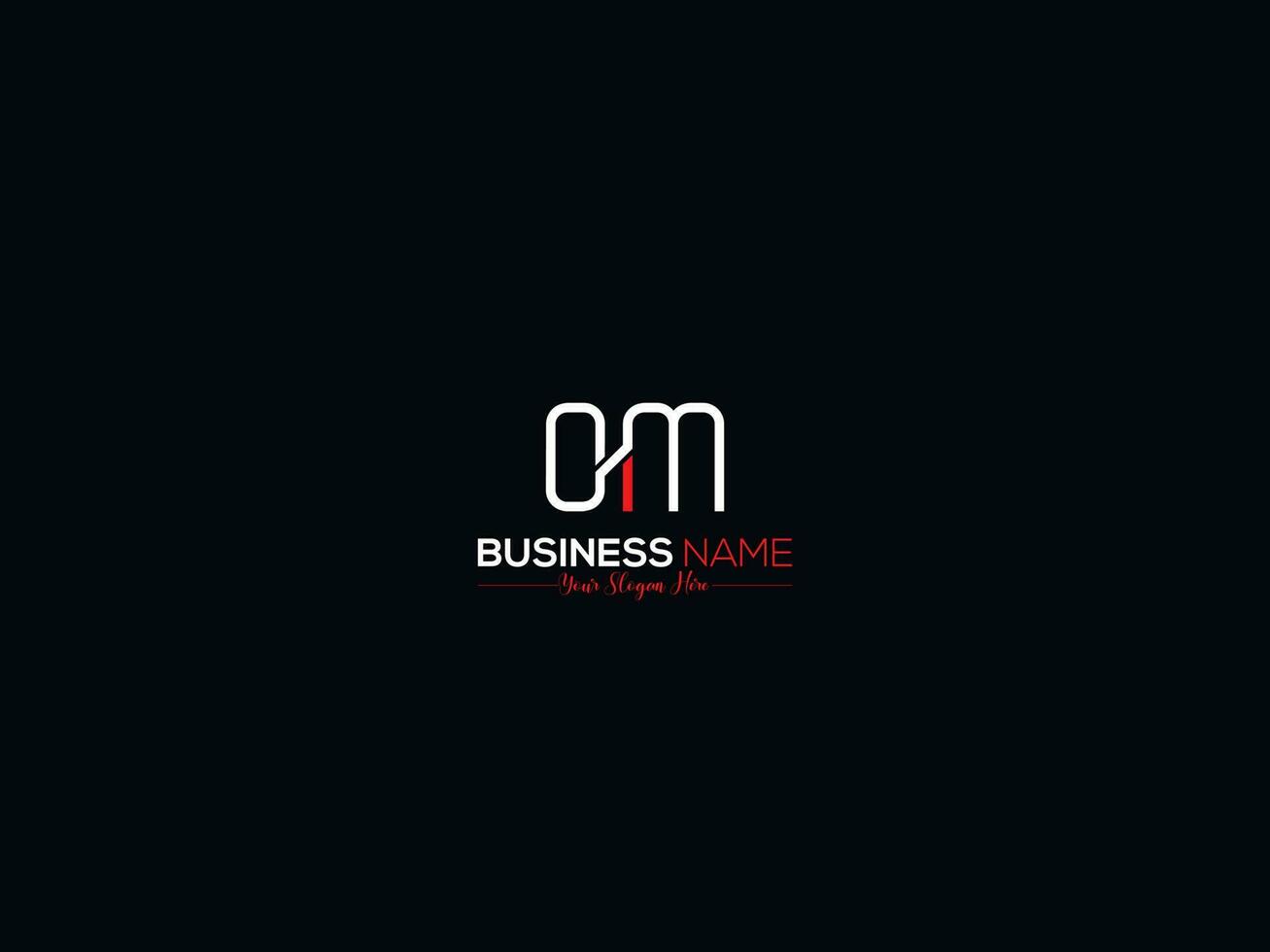 Alphabet Om Logo Image, Minimalist OM Initial Letter Logo vector