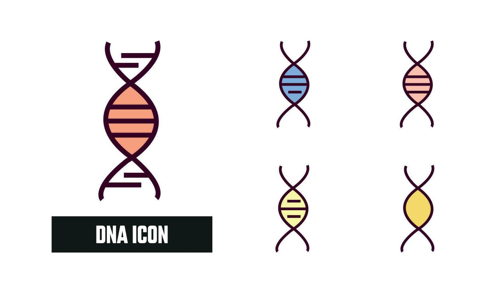 Dna Icon Vector Illustration. Dna Lineal Color Icon
