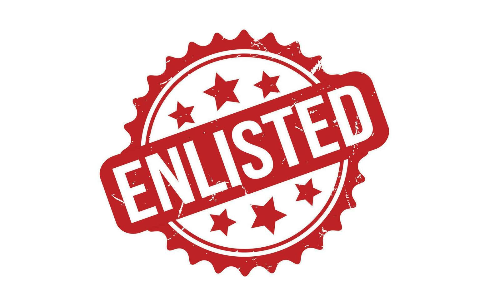 Enlisted rubber grunge stamp seal vector