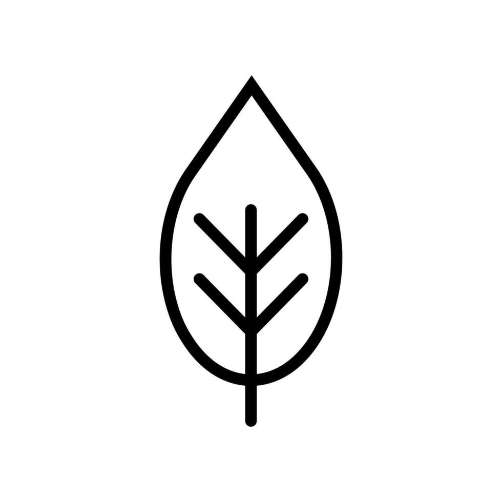 Leaf Lineal Icon Symbol Vector. Black Outline Leaf Icon vector