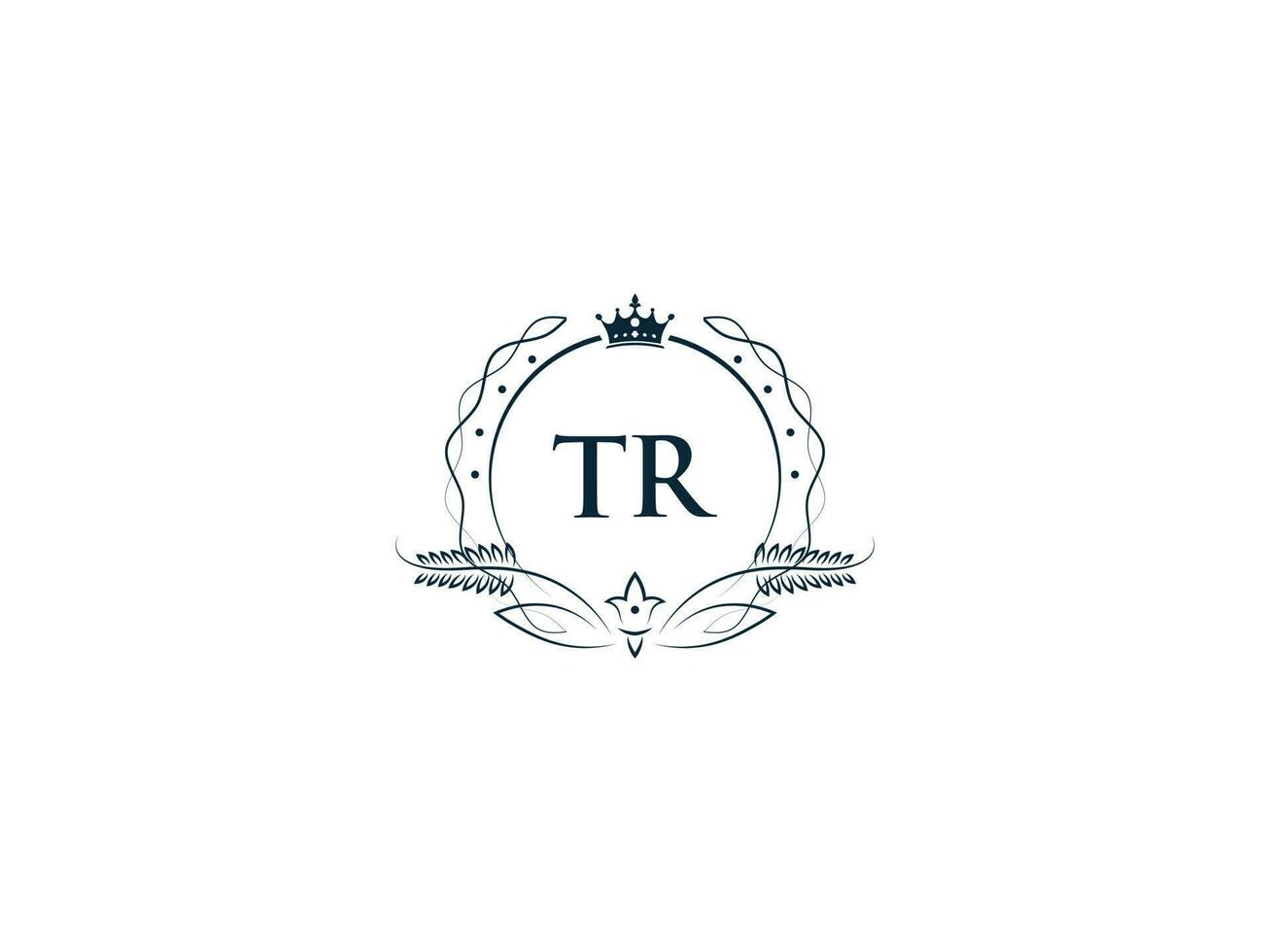Initial Royal Tr Logo Icon, Minimalist Tr rt Crown Logo Icon Vector