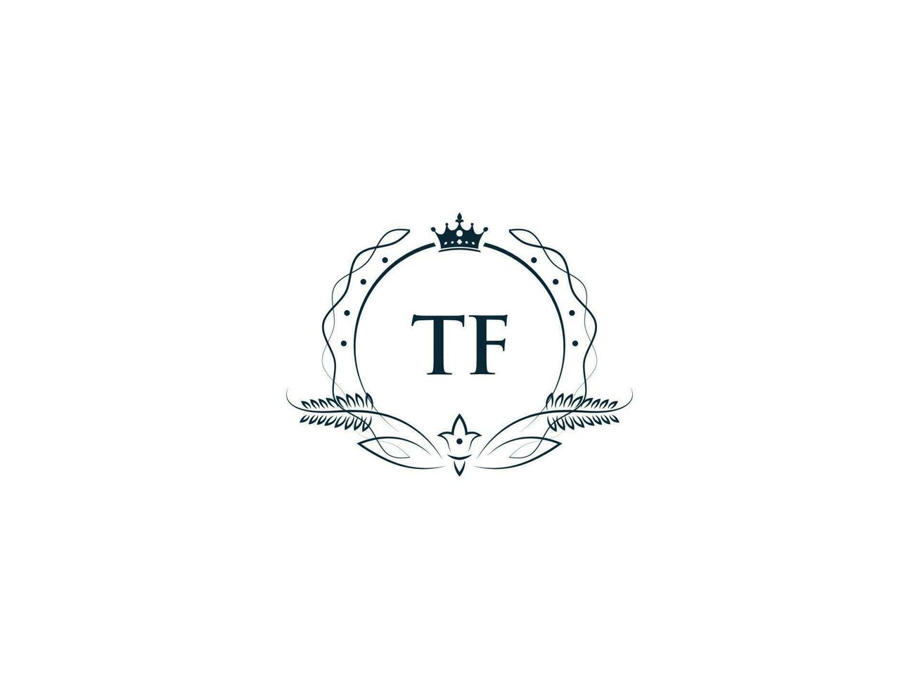 Initial Royal Tf Logo Icon, Minimalist Tf ft Crown Logo Icon Vector