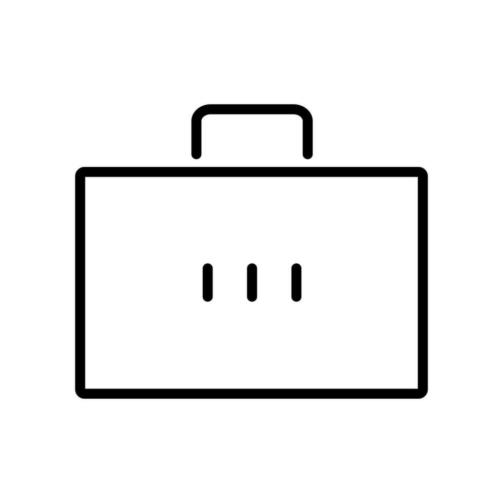 Briefcase Lineal Icon Symbol Vector. Black Outline Briefcase Icon vector