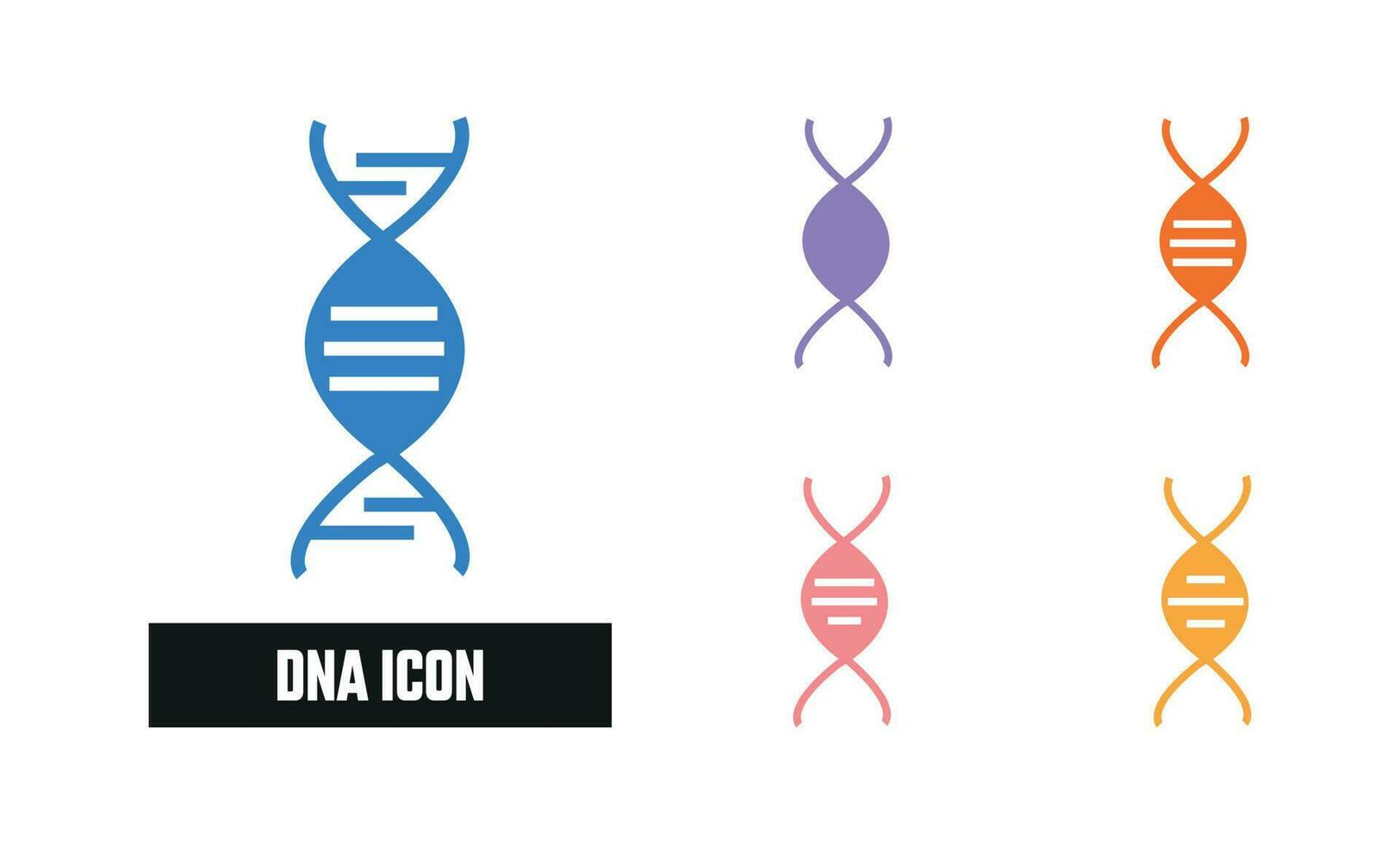 Flat Dna Icon Symbol Vector Illustration