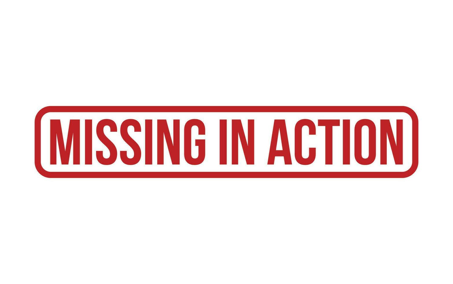 Red Missing In Action Rubber Stamp Seal Vector