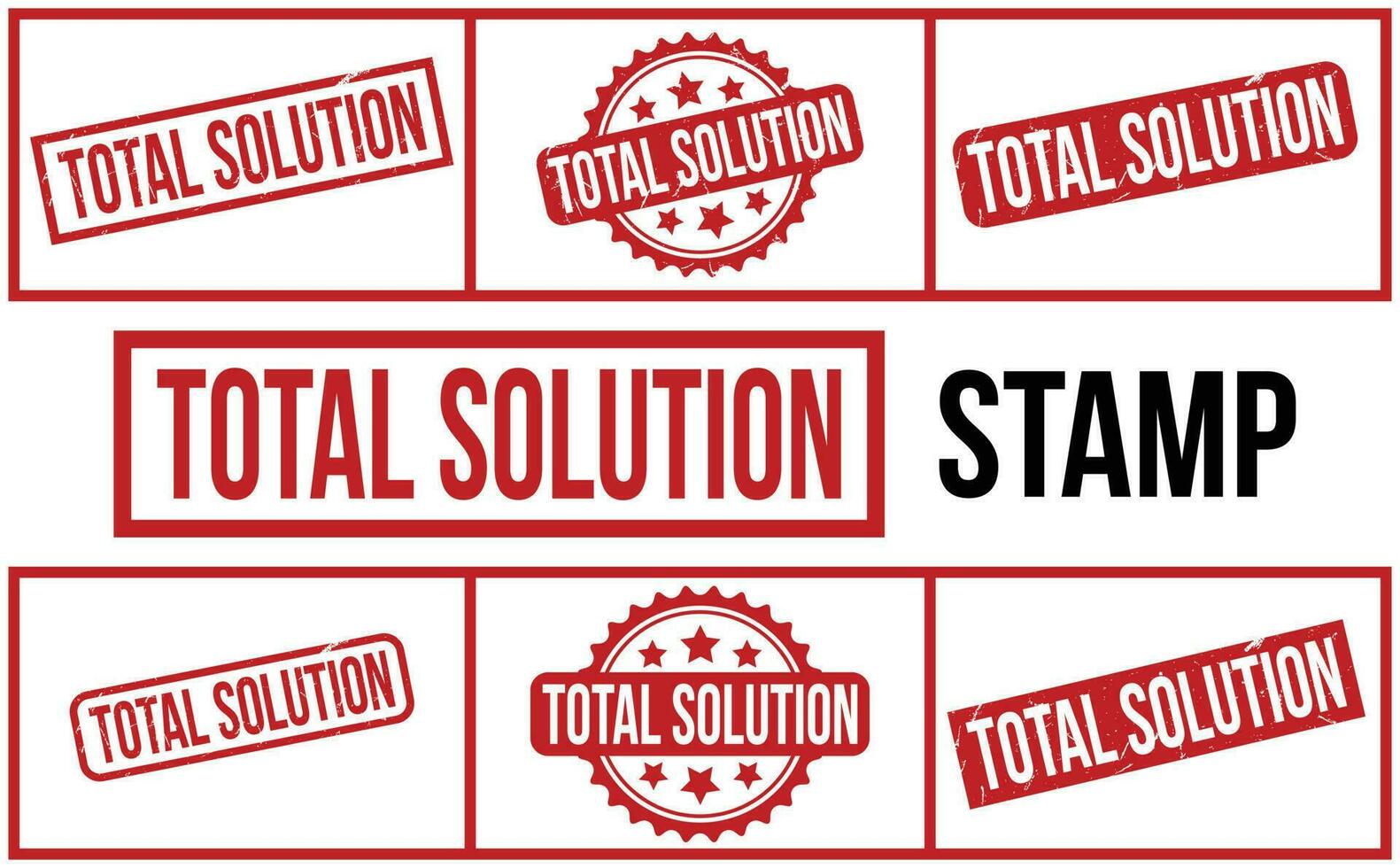 Total Solution Rubber Stamp set Vector