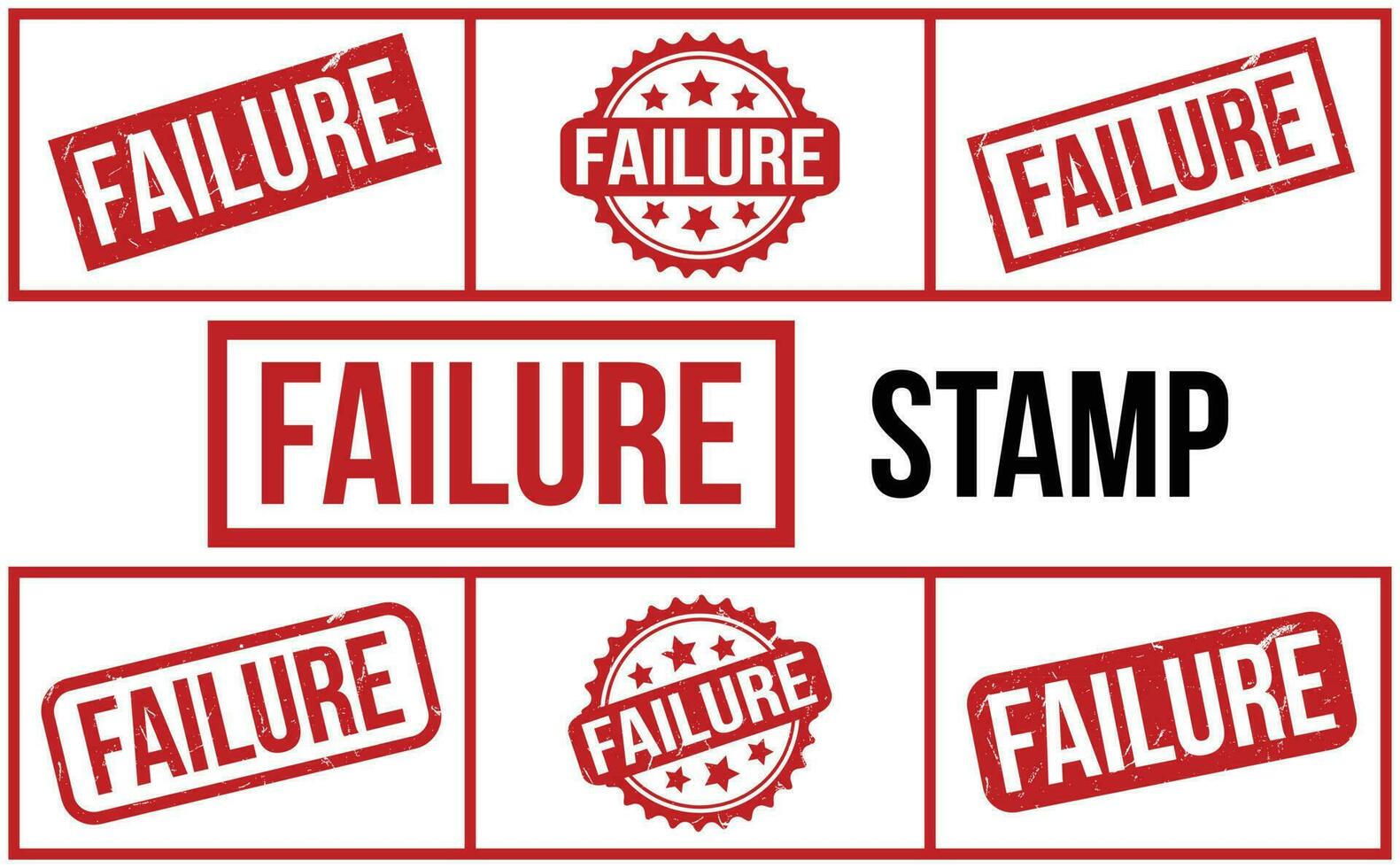 Failure rubber grunge stamp set vector