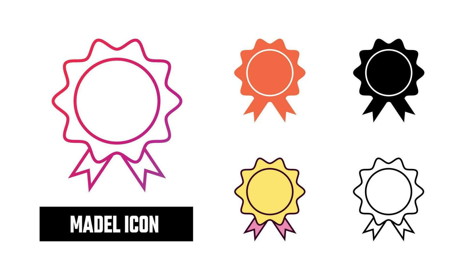 Medal Icon Set Vector Illustration