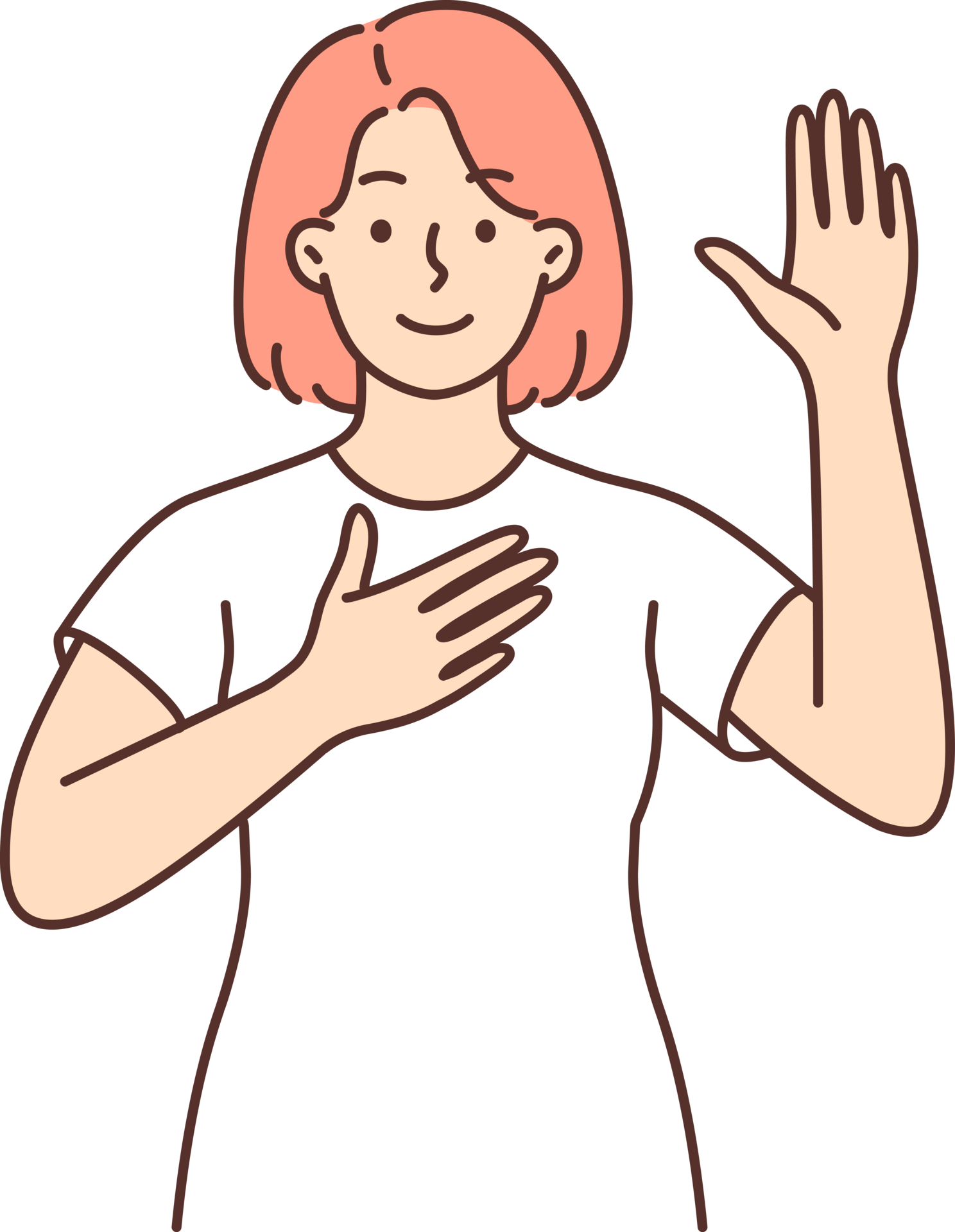 Woman promises to tell truth or takes solemn oath and swears with hand