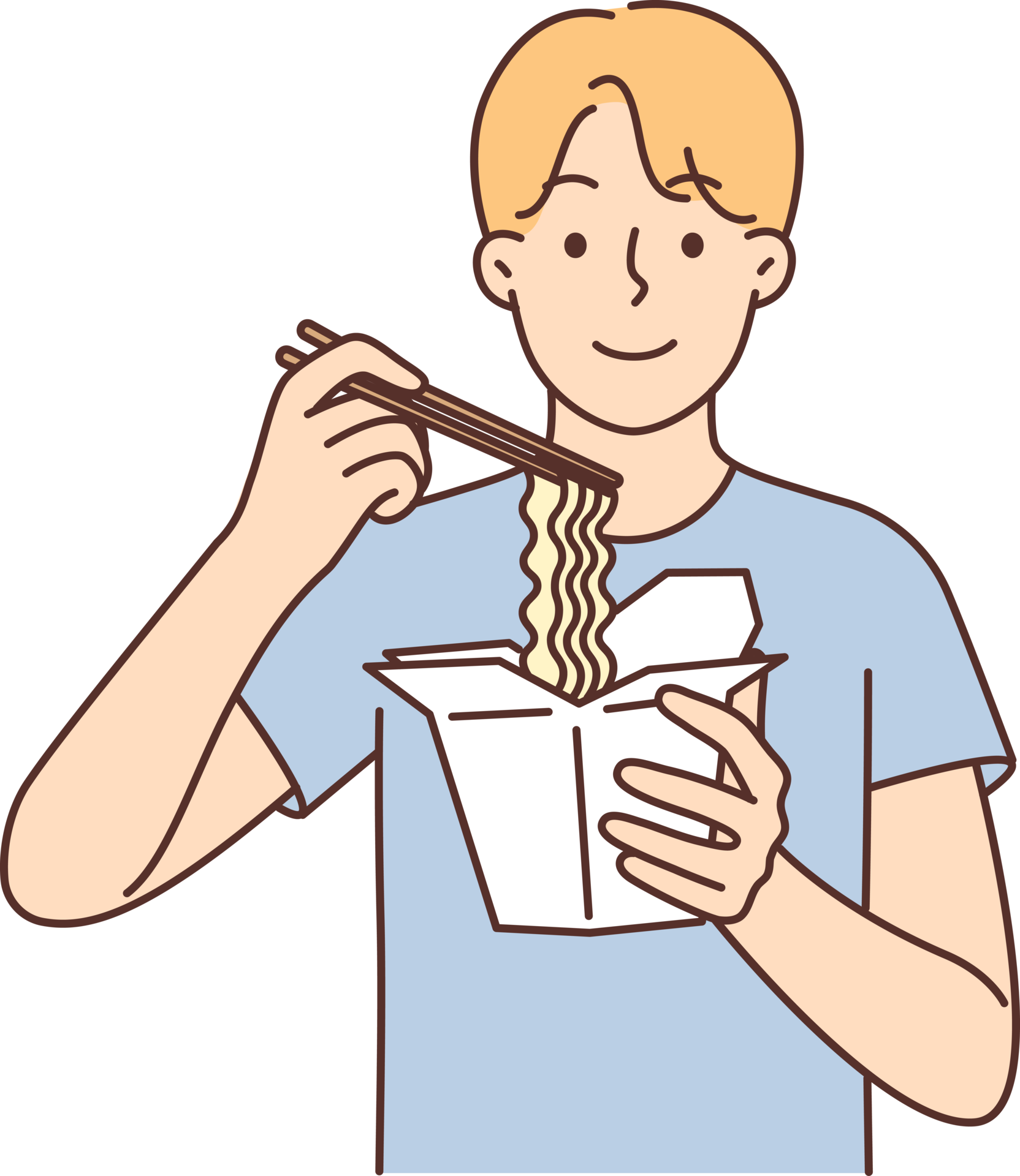 Man Eats Chinese Noodles From Takeaway Carton Box And Holds Chopsticks man-eats-chinese-noodles-from-takeaway-carton-box-and-holds-chopsticks