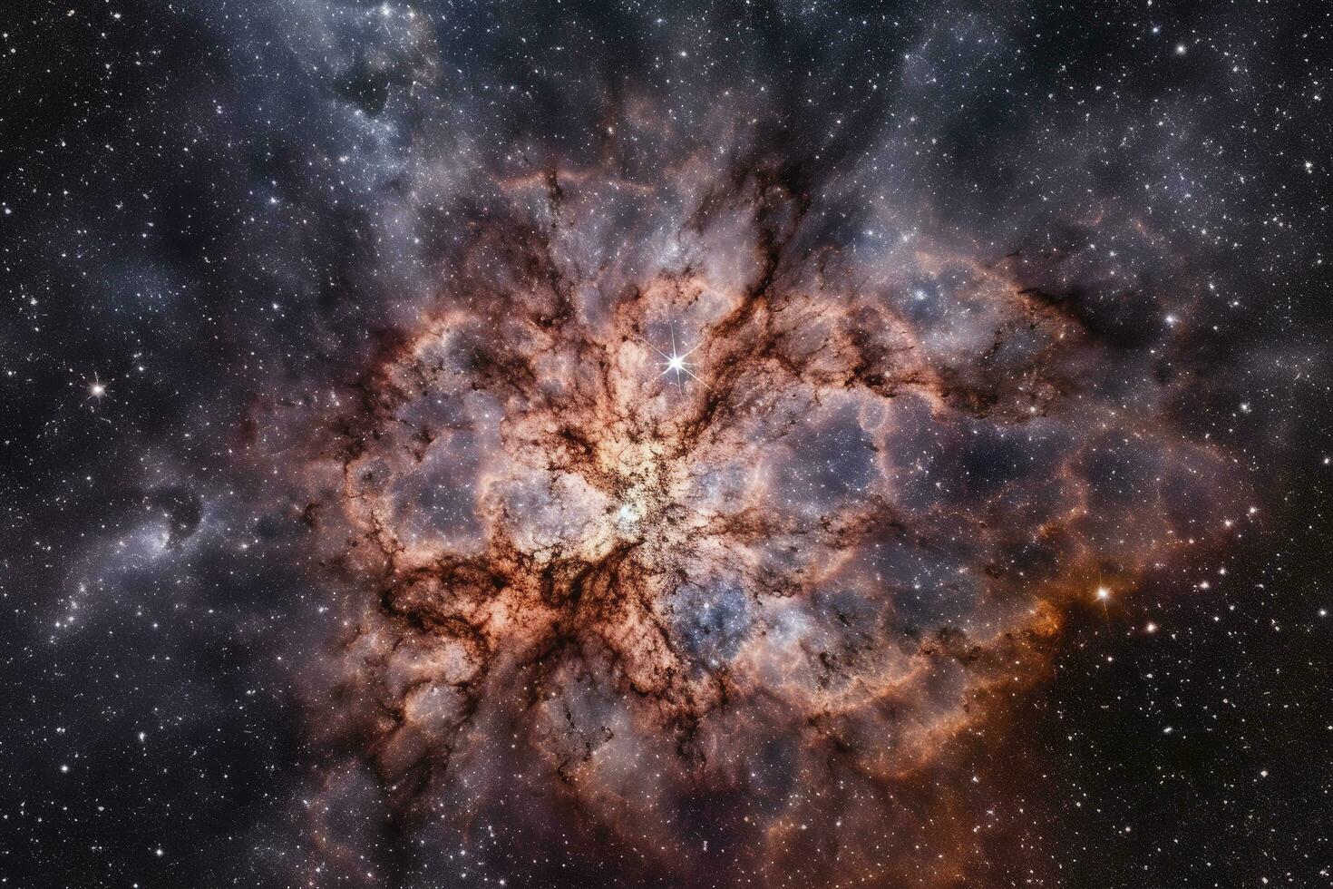 Photographing the Tarantula Nebula, a massive star-forming region located in the Large Magellanic Cloud, a satellite galaxy of the Milky Way, generate ai photo