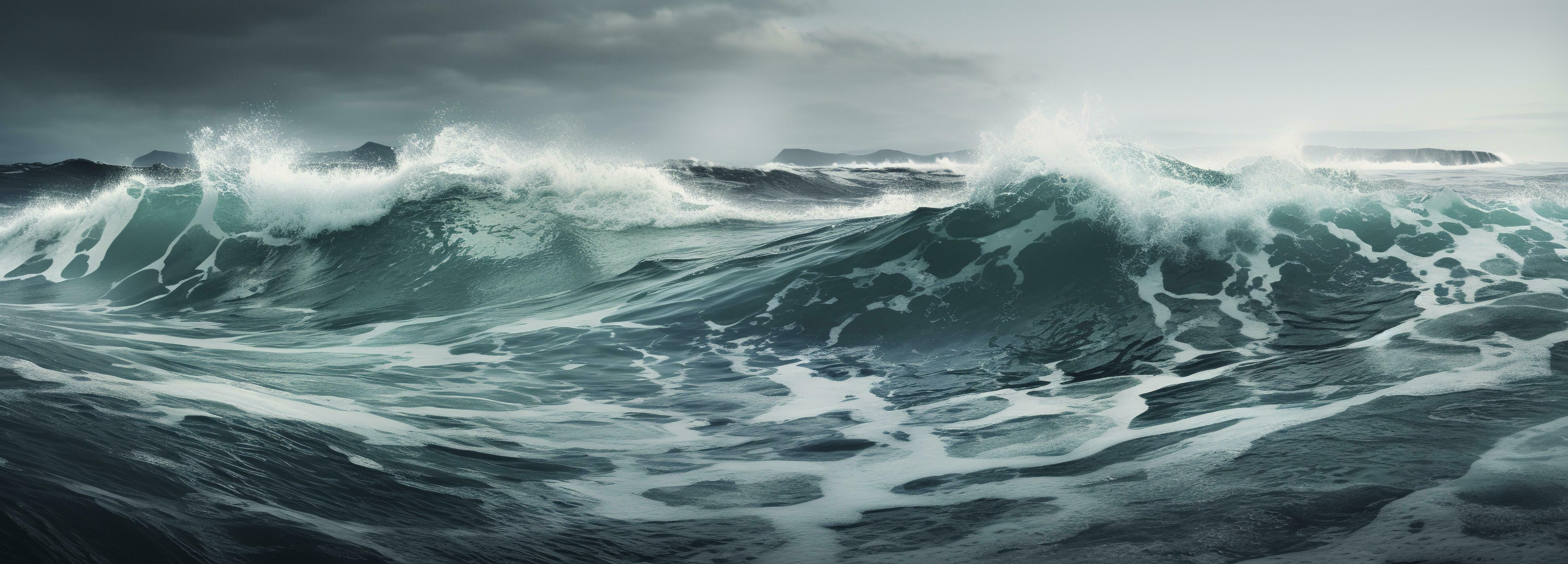 Spectacular abstract scene of an ocean tidal wave digital art 3d