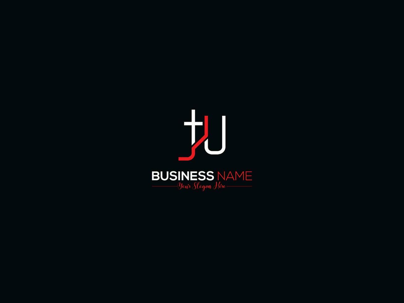 Alphabet Modern Tu Logo Icon, Initial Slime Tu ut Logo Letter Vector